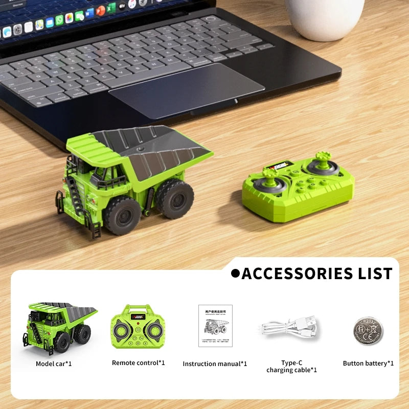 1:64 Bluetooth Remote Control Crane Forklift two-in-one Desktop Mini Alloy