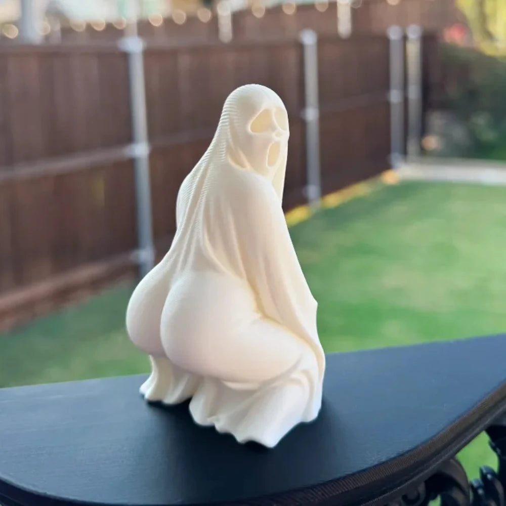 3D Printed Big-Ass Ghost Statue Halloween Witch Ghost Desktop Ornament