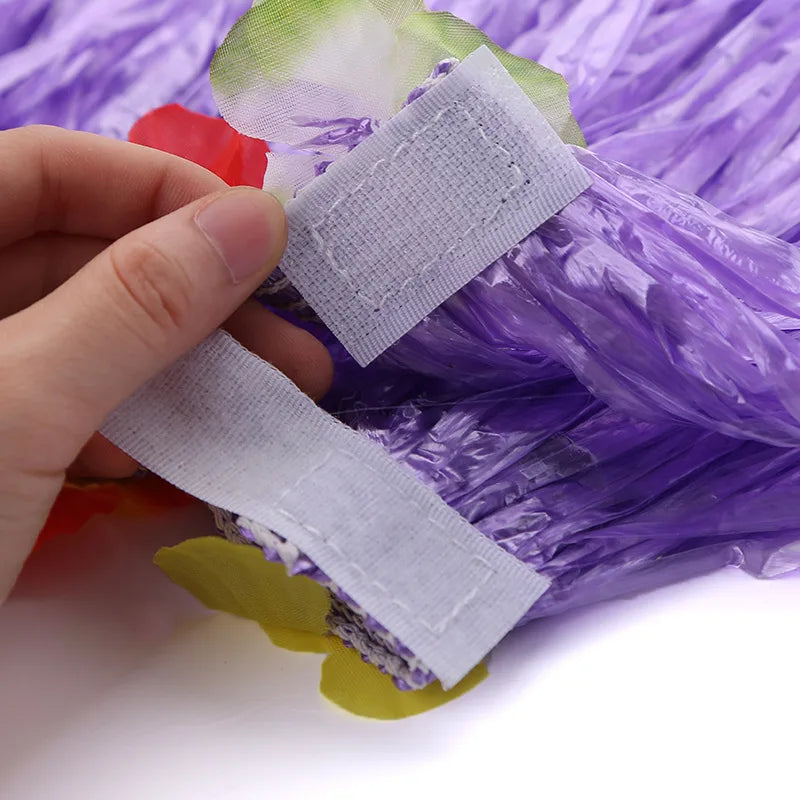 Plastic Fibers Girl Hawaiian Hula Skirt Hula Grass Costume Garland Flower