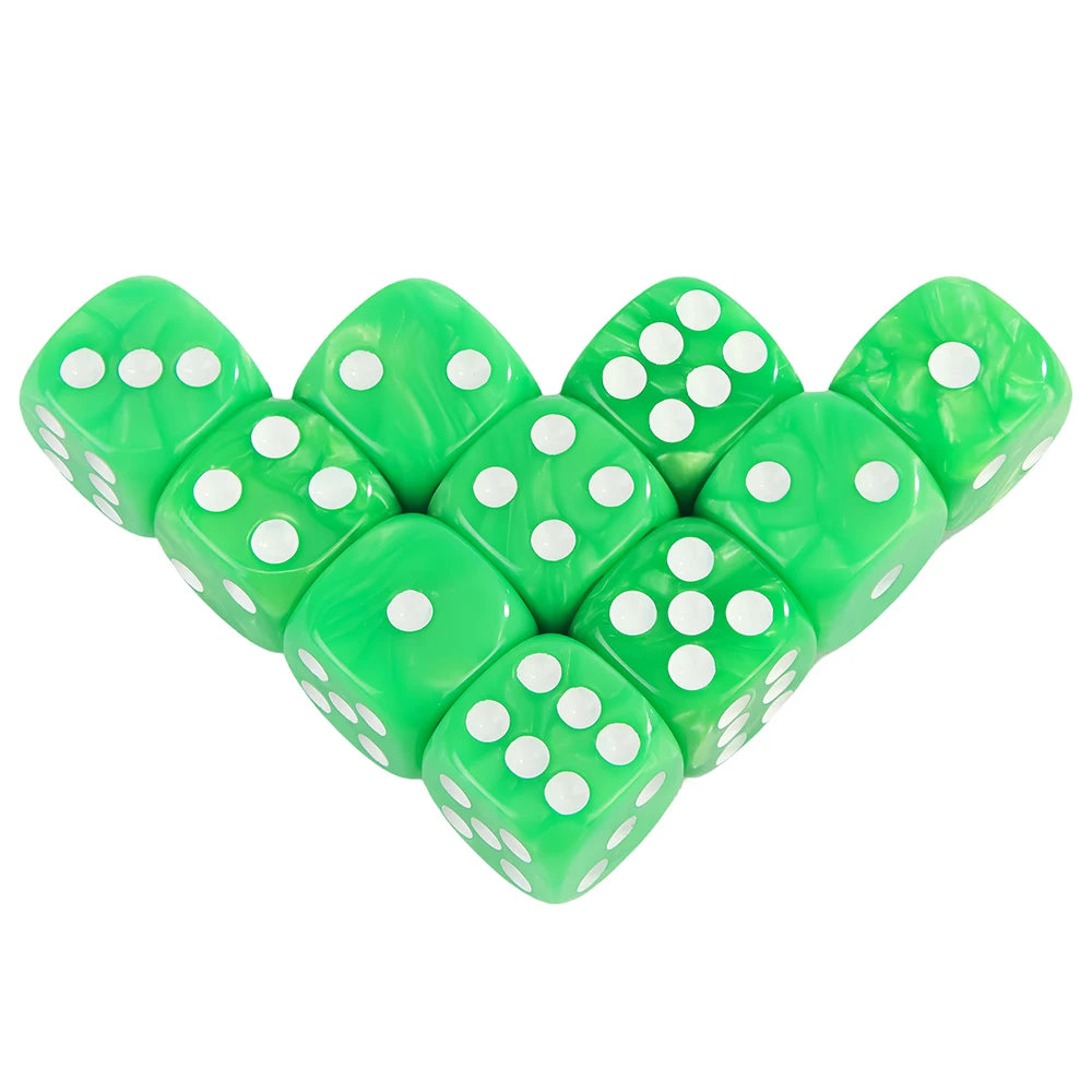 16MM Round Corner Game Dice Set 6-Sided Marble Acrylic Dices Tabletop Game
