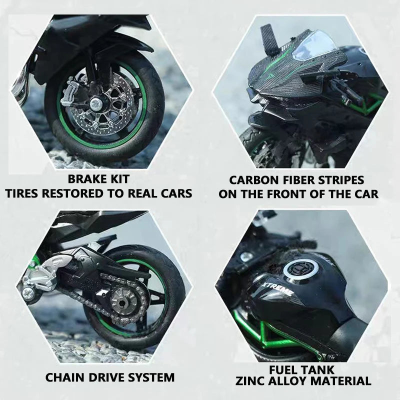 1:18 Scale Ninja Diecast Motorcycle Model Toy
