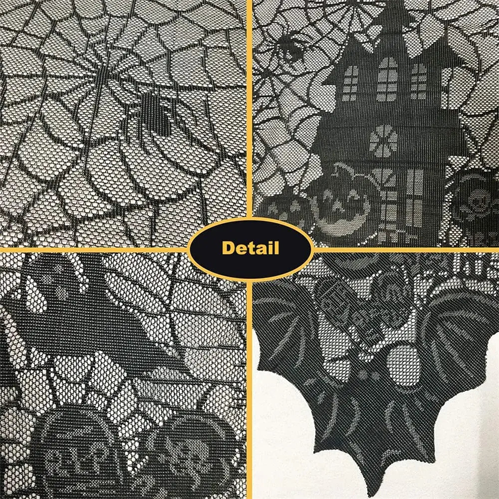Halloween Lace Tablecloth Spooky Rectangular Table Cover