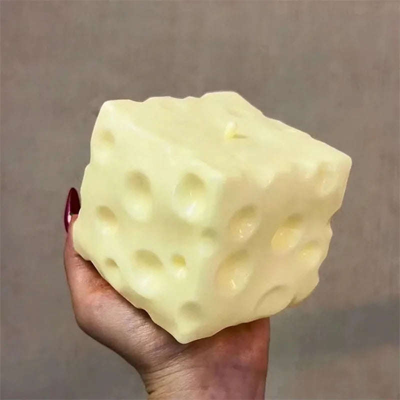 Jumbo Cheese Cube Stress Ball Shapeable