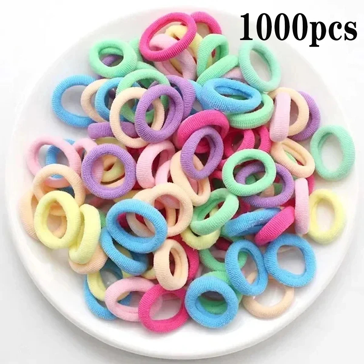 200-1000pcs Women Girls Colorful Nylon Elastic Hair Bands Ponytail Small