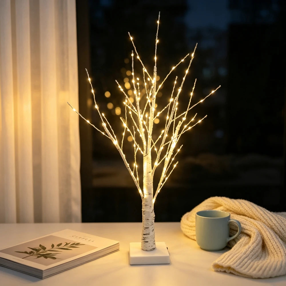 144 LED Birch Tree Light Warm White USB Battery Power Holiday Decorative