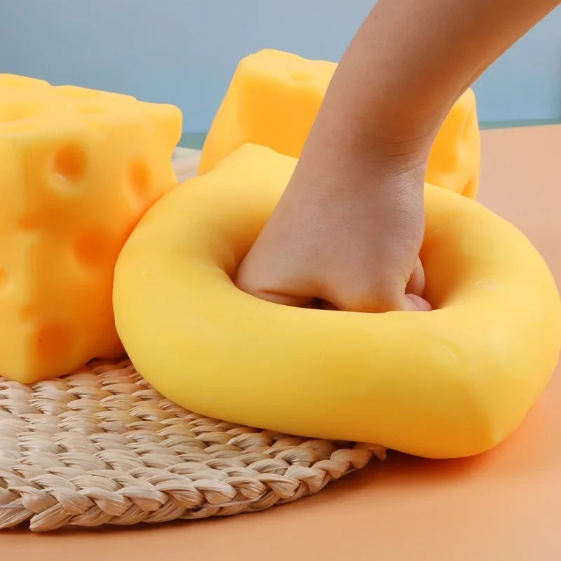 Giant Cube Cheese Squeeze Toy Simulation Slow
