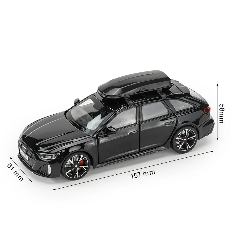 1 32 Audi RS6 Toy Car Model Sound Light Doors Opened Alloy Diecast
