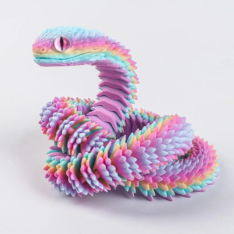 2026 New 3D Printed Snake Realistic Snake Statue Movable Joint Fidget Toys