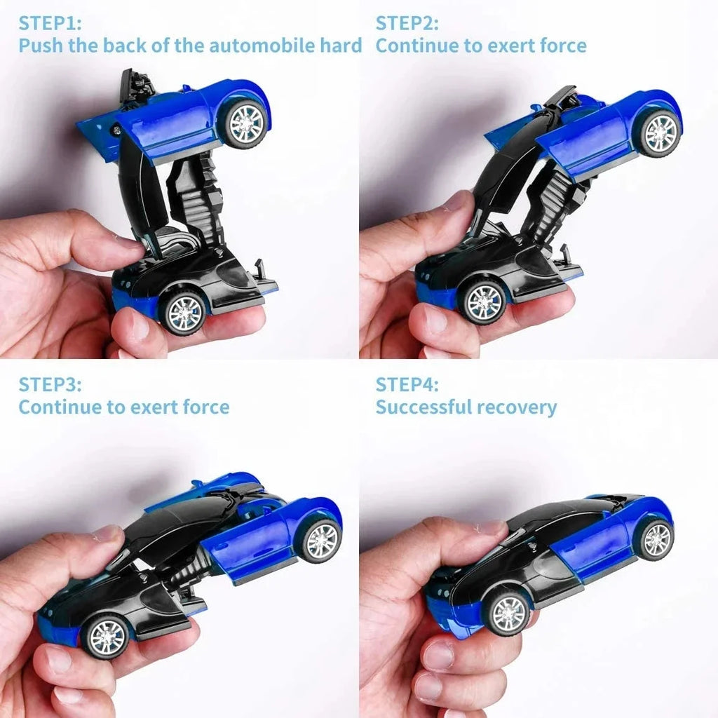 Mini 2 In 1 Car Toys One-key Transformable Car Toys Automatic Transforming