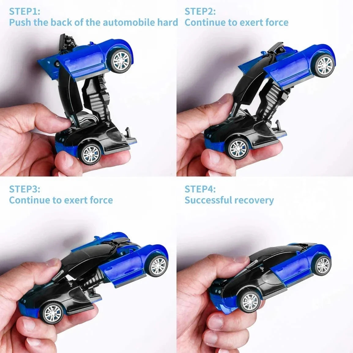 Mini 2 In 1 Car Toys One-key Transformable Car Toys Automatic Transforming