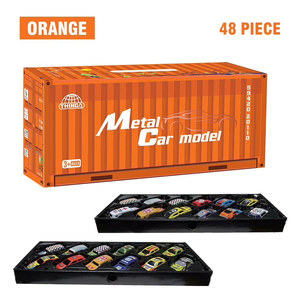 10-48 Pieces Mini Car Set Inertia Pull Back Cars Boys Plastic Vehicle Model
