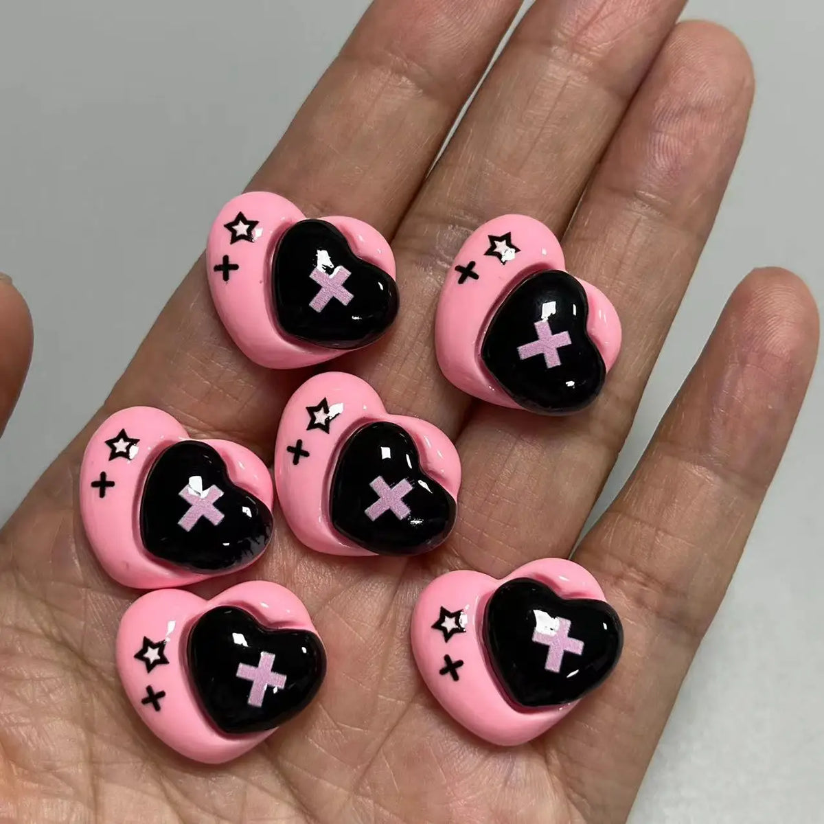 10pcs Macaron Color Skull Bow Skeleton Resin Handmade