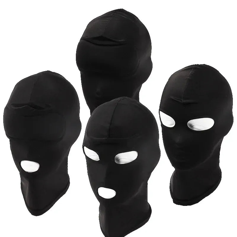 Breathable Spandex Hood Blindfold Eye Mask Mouth Open Adult Full Face