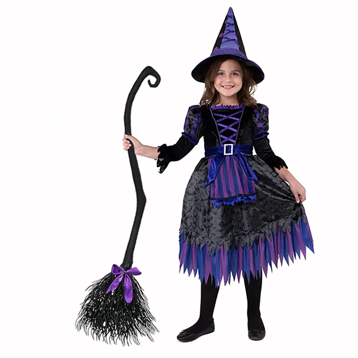 Halloween Witch Broom Decorations Magic Plastic Scary Prop Cosplay Party