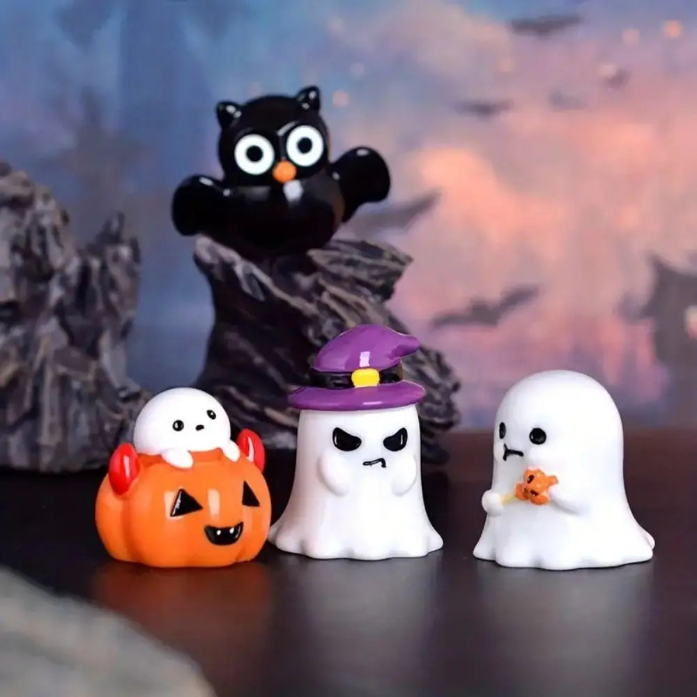 Cartoon Halloween Witch Ghost Figurine Pumpkin Ghost