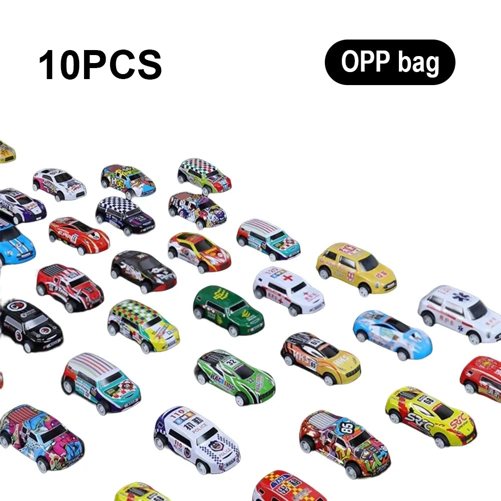 10-48 Pieces Mini Car Set Inertia Pull Back Cars Boys Plastic Vehicle Model