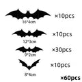 12pcs Halloween Decoration 3d Bat Wall Stickers Furniture Windows Yard Outdoor