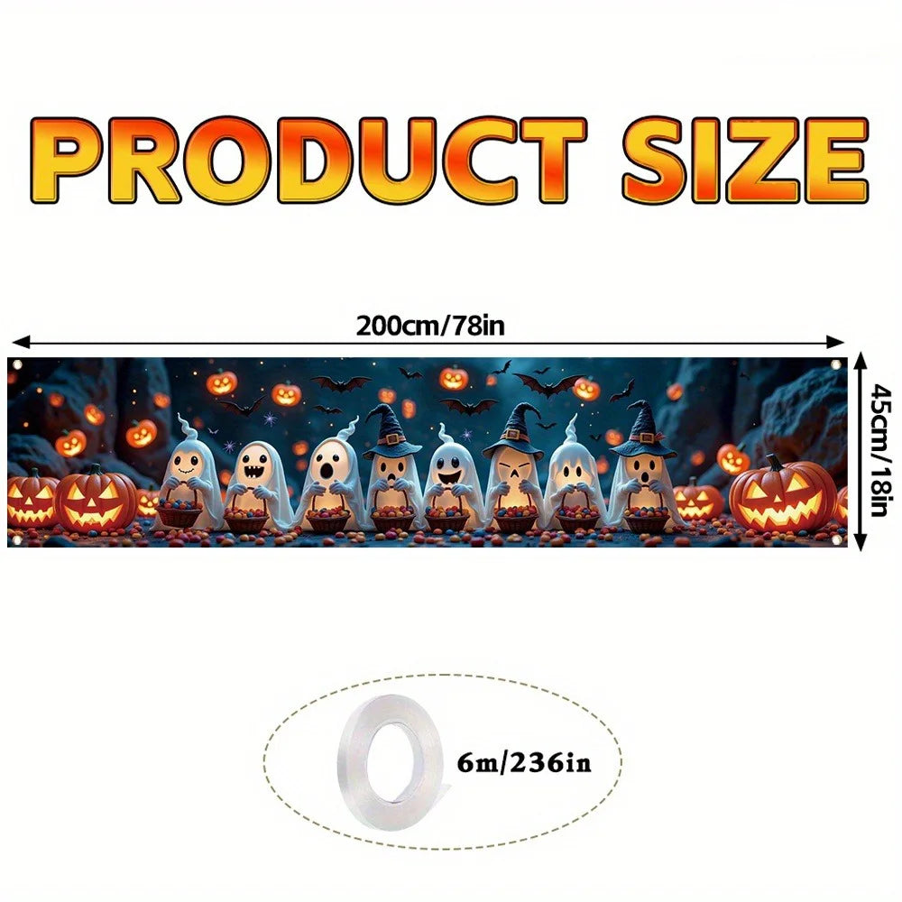 Happy Halloween Fence Banner Yard Decoration