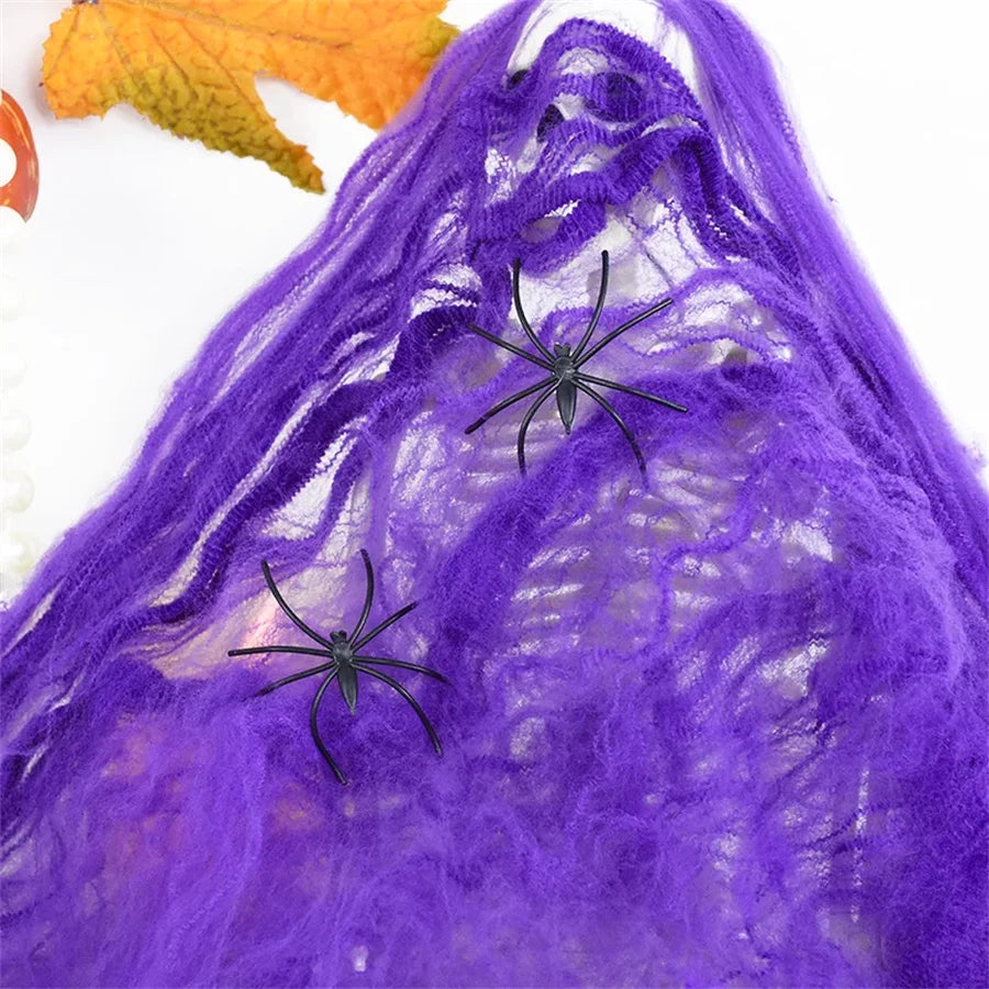 Halloween Decoration White Spider Web Artificial