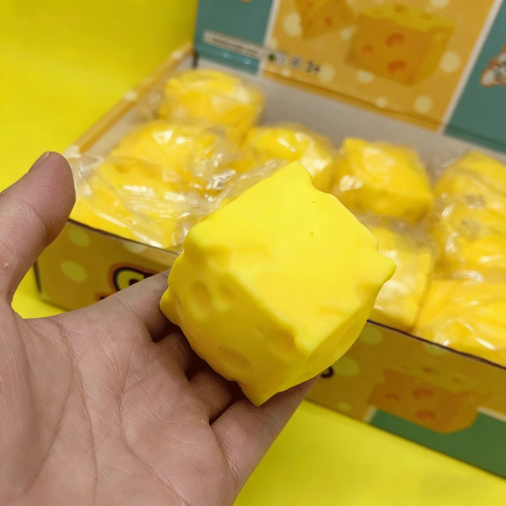 Portable Cheese Squeeze Toy Fidget Relief Ball