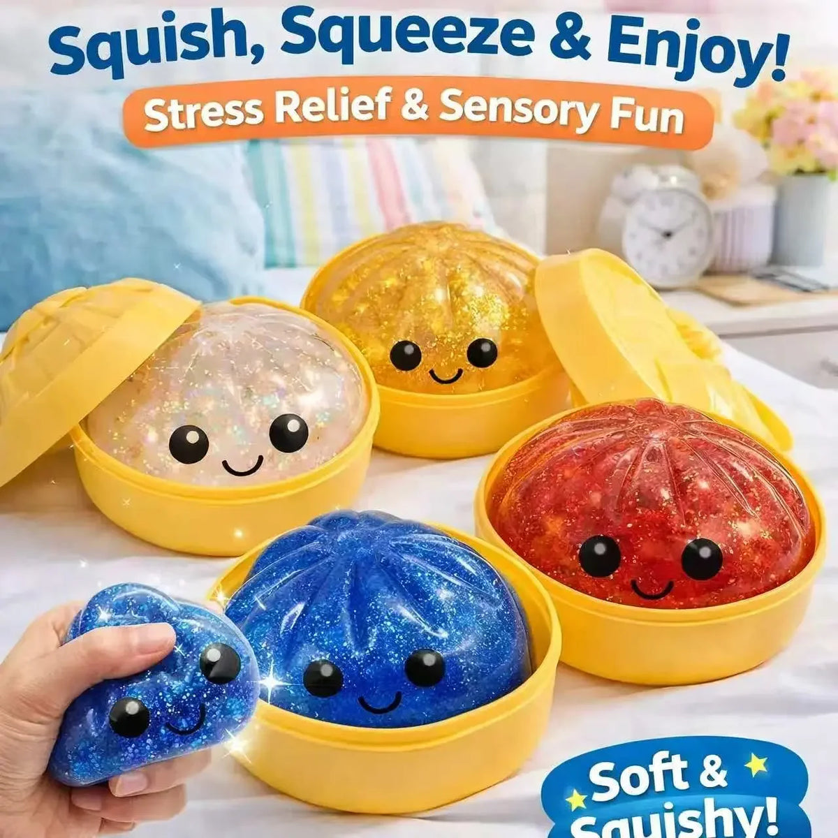 Steamed Bun Squishy Toy Stress Relief Fidget