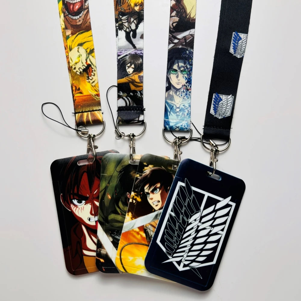 Anime Characters Card Holder Lanyards Keys Neck Strap Badge Keychain Lanyard