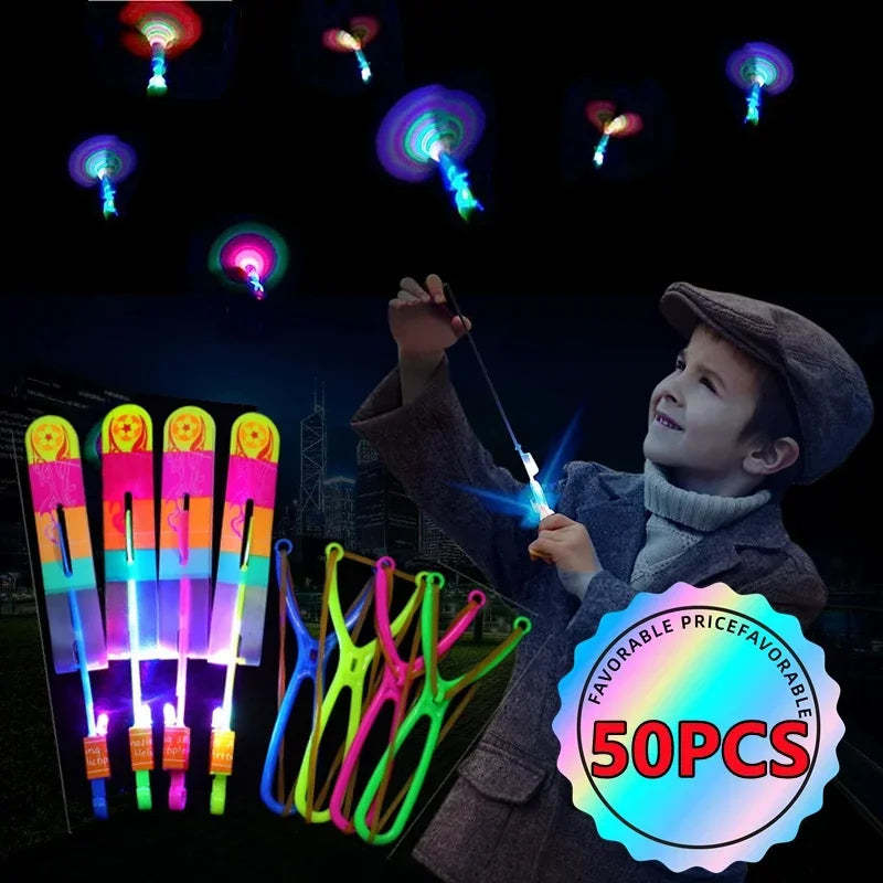 LED Light Arrow Rocket Helicopter Flying Toy