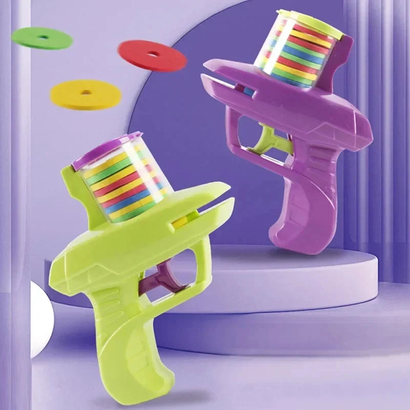 Double Player EVA Flying Disc Gun Parent-Child Interactive Shooter Soft Bullets