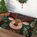 Christmas Door Mat Red Santa Claus Outdoor Indoor Gingerbread Man Carpet