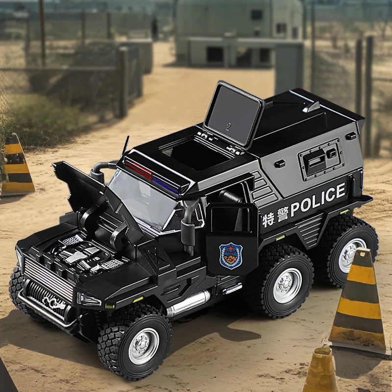 1:32 SWAT City Police Truck Model Diecast Play Off-road Vehicle Sound Light