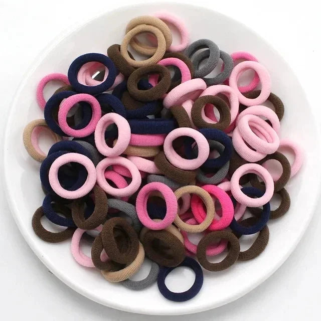 200-1000pcs Women Girls Colorful Nylon Elastic Hair Bands Ponytail Small