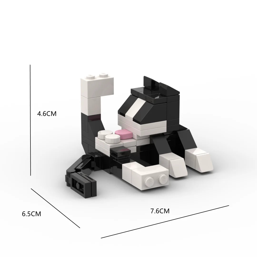 Animal Series 62 Piece MOC Bricks Cat Figures Building