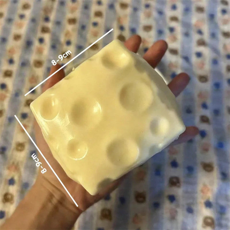 Jumbo Cheese Cube Stress Ball Shapeable