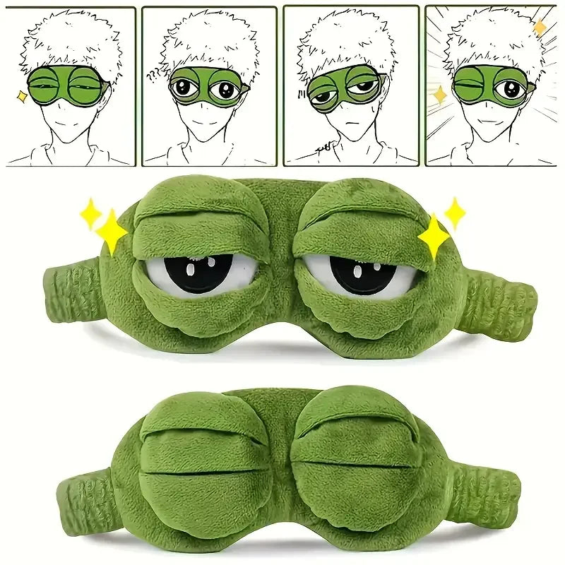 3D Sad Frog Sleep Mask Natural Sleeping Eyeshade Cover Shade Eye Patch