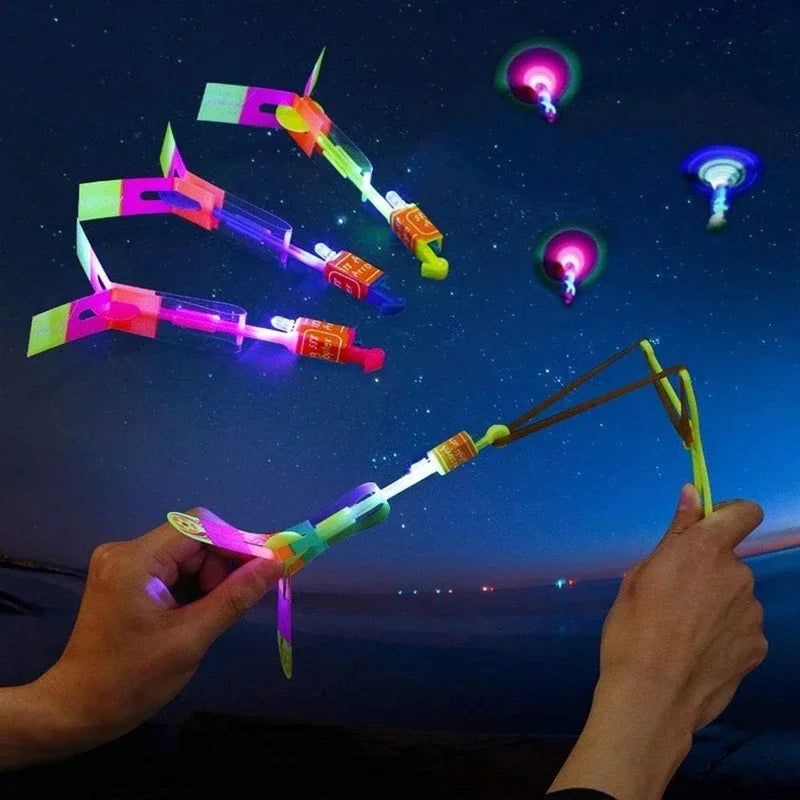 LED Light Arrow Rocket Helicopter Flying Toy