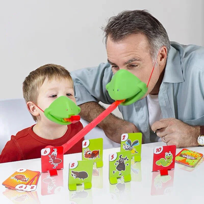 Frog Lizard Mask Wagging Tongue Lick Cards Board Games Children Family Party