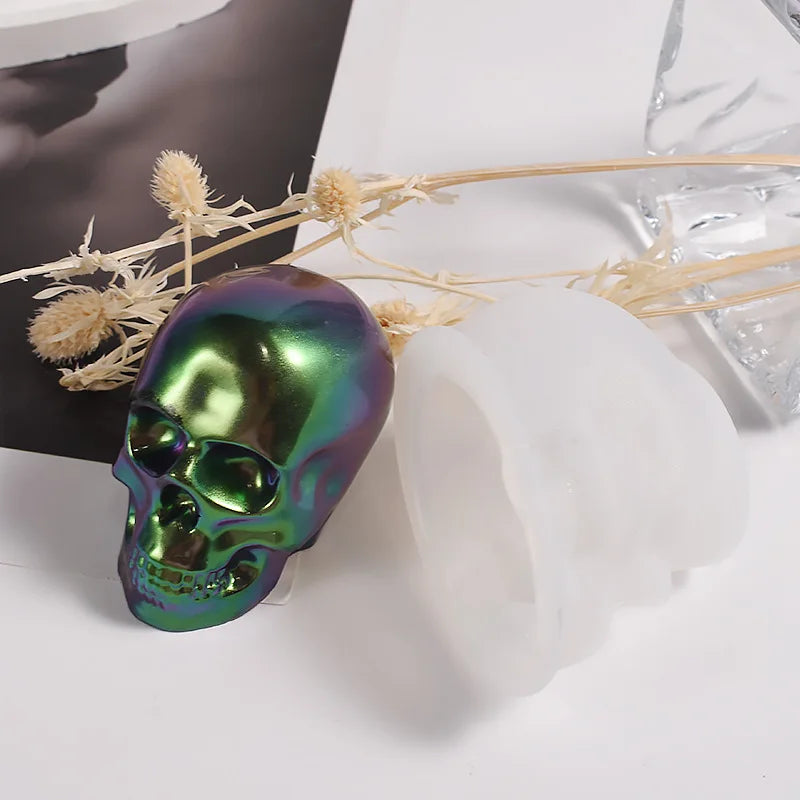 Skeleton Head Ornament Silicone Mold DIY Epoxy Resin Candle Small Skull