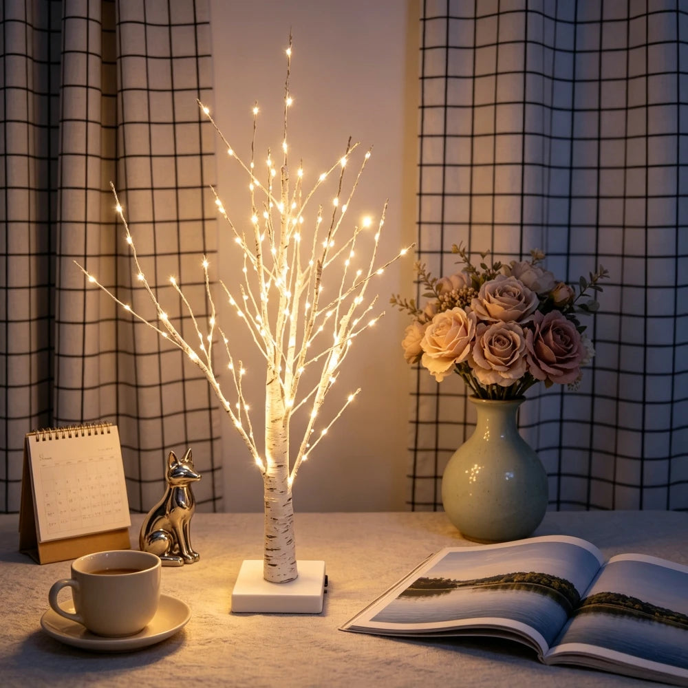 144 LED Birch Tree Light Warm White USB Battery Power Holiday Decorative