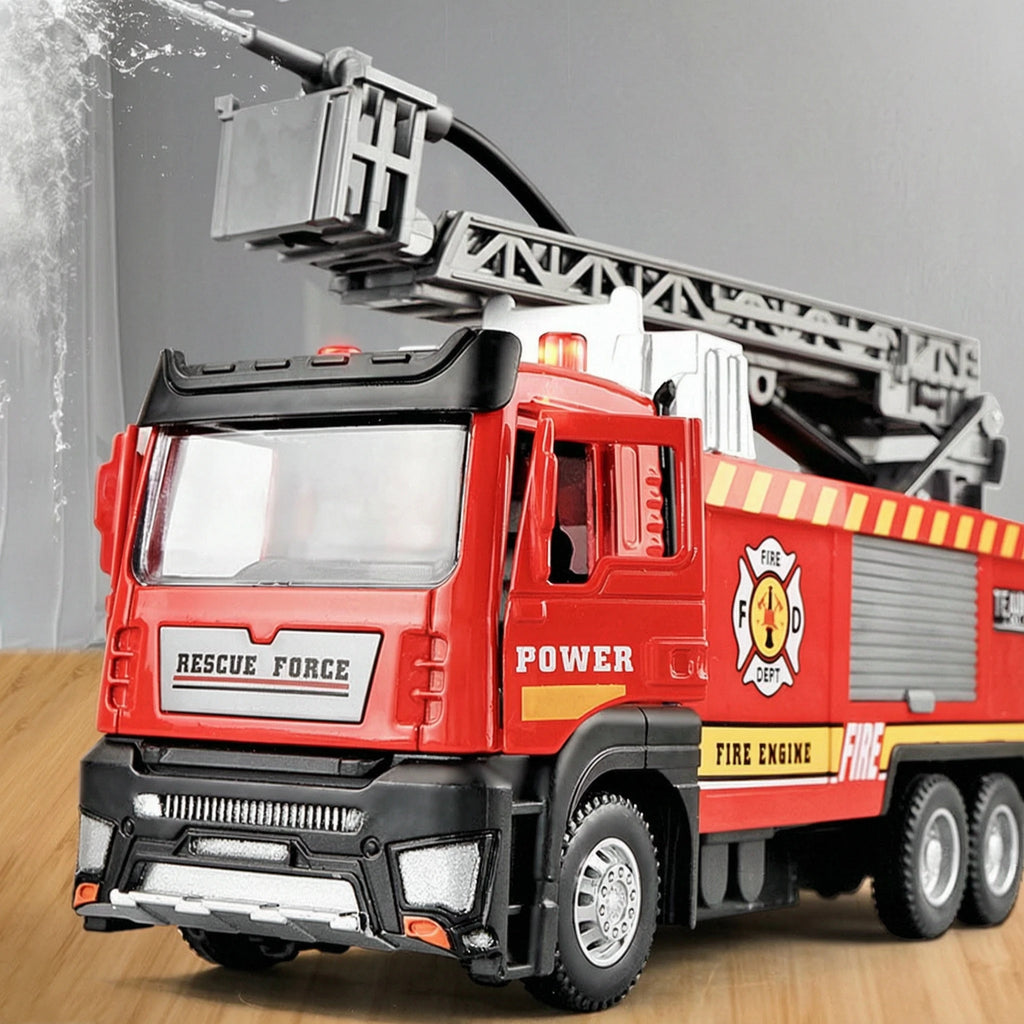 1:50 Alloy Fire Truck Firefighter Simulation Sprinkler Car Diecast Water Spray
