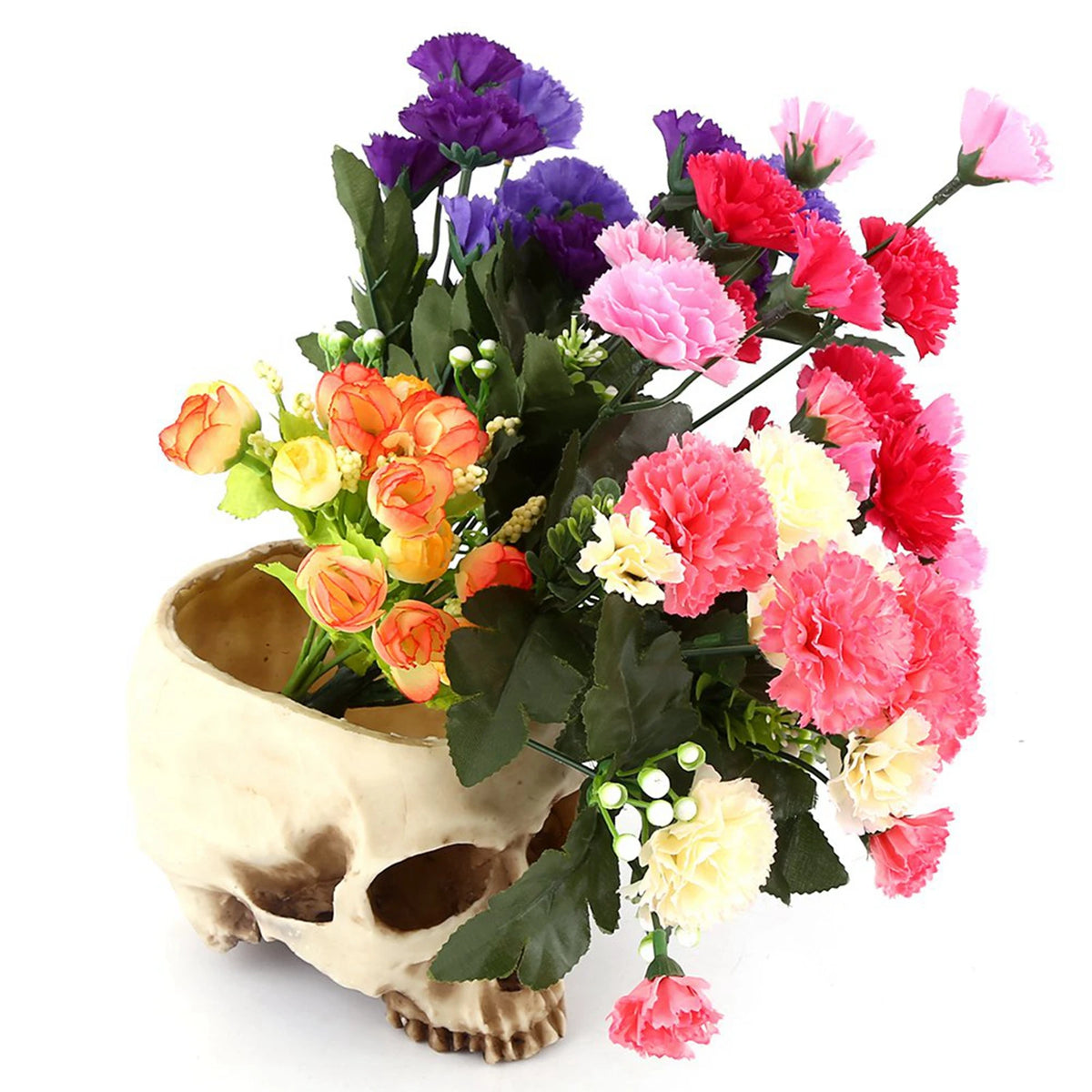 Resin Skull Head Design Flower Pot Planter Container Decoration Skull Pot