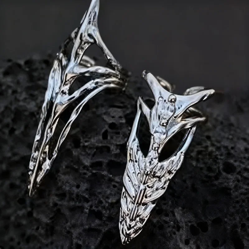 New Punk Metal Nail Set Skeleton Ring Spicy Girl Trend Geometric Setting