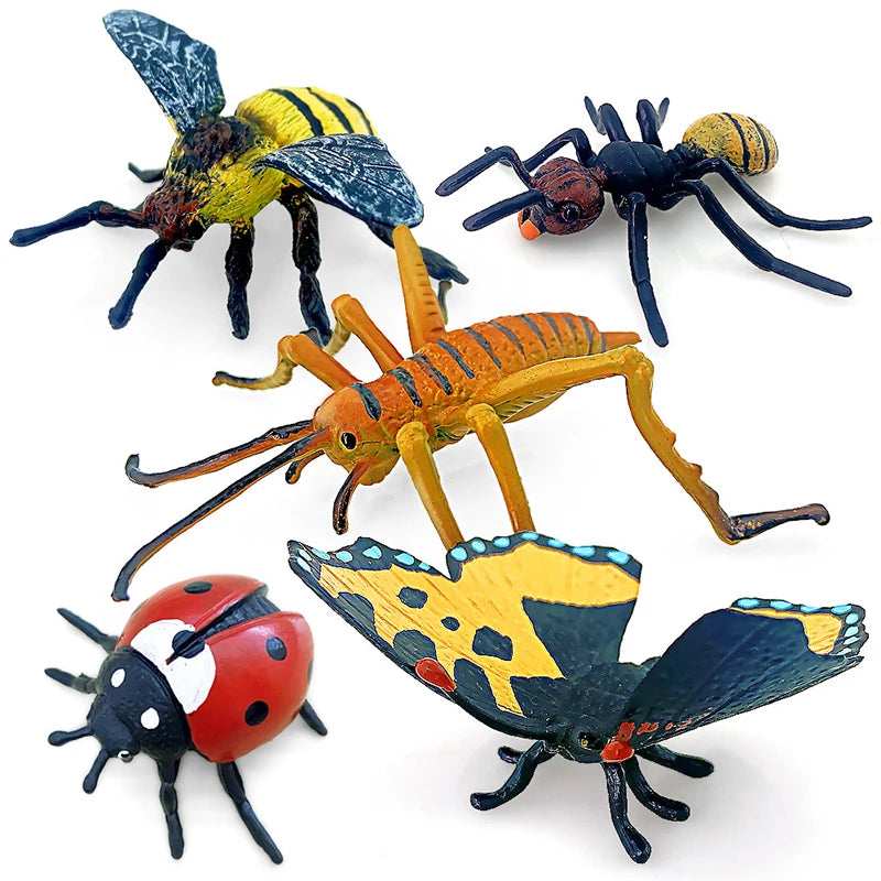 12pcs Wild Insect Animals Model Set Butterfly Scorpion Mantis Cicada Lizard