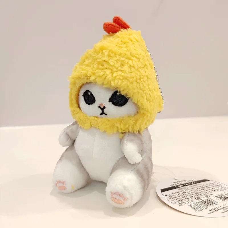 Kawaii Tempura Shark Cat Keychain Plush Charm