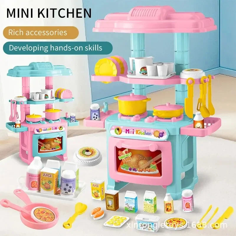Mini Kitchen Counter Play Set Cooking Tableware