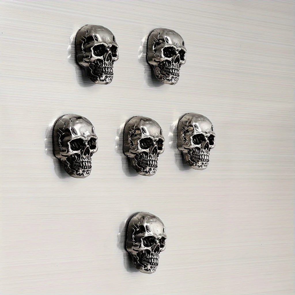 6Pcs Gothic Skull Stainless Steel Refrigerator Magnets