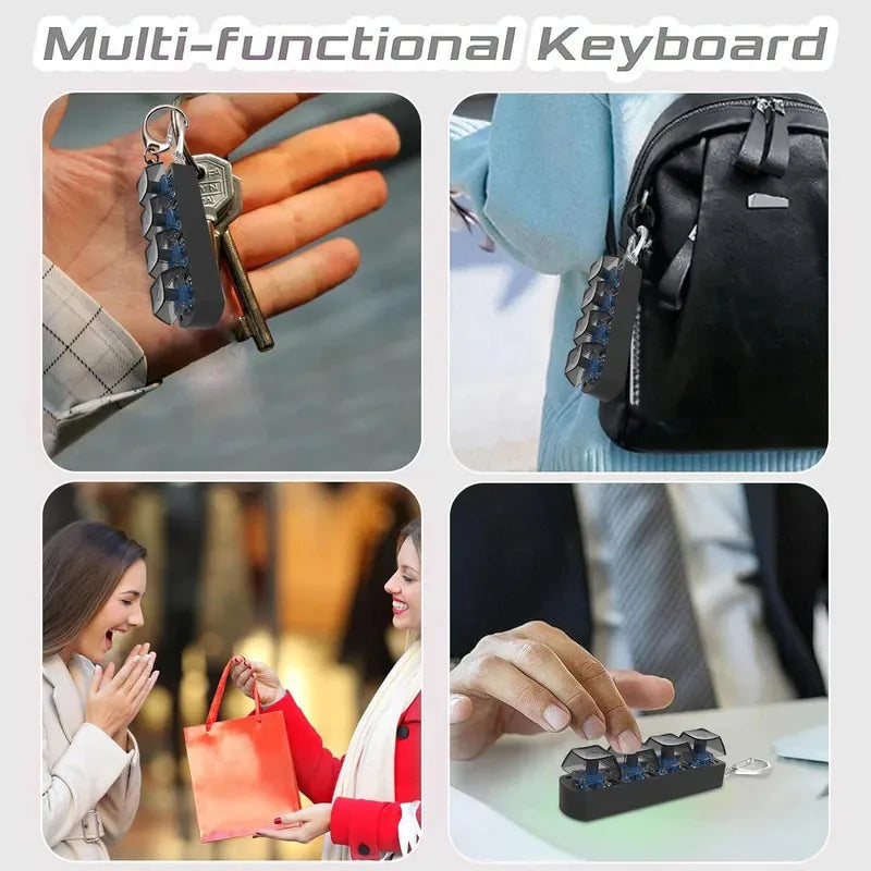 4-Key Finger Button Anti-Stress Toy Keychain