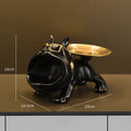 Resin Dog Statue Bulldog Statue Storage Tray Animal Decoration Resin Craft