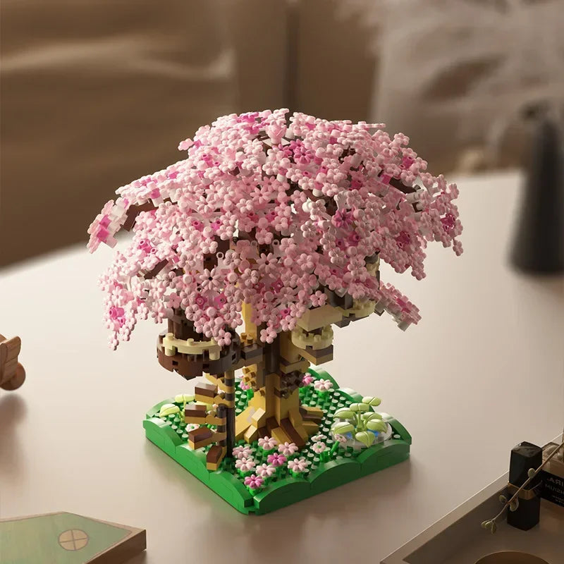 DIY Cherry Blossom Flower Tree Building Blocks House