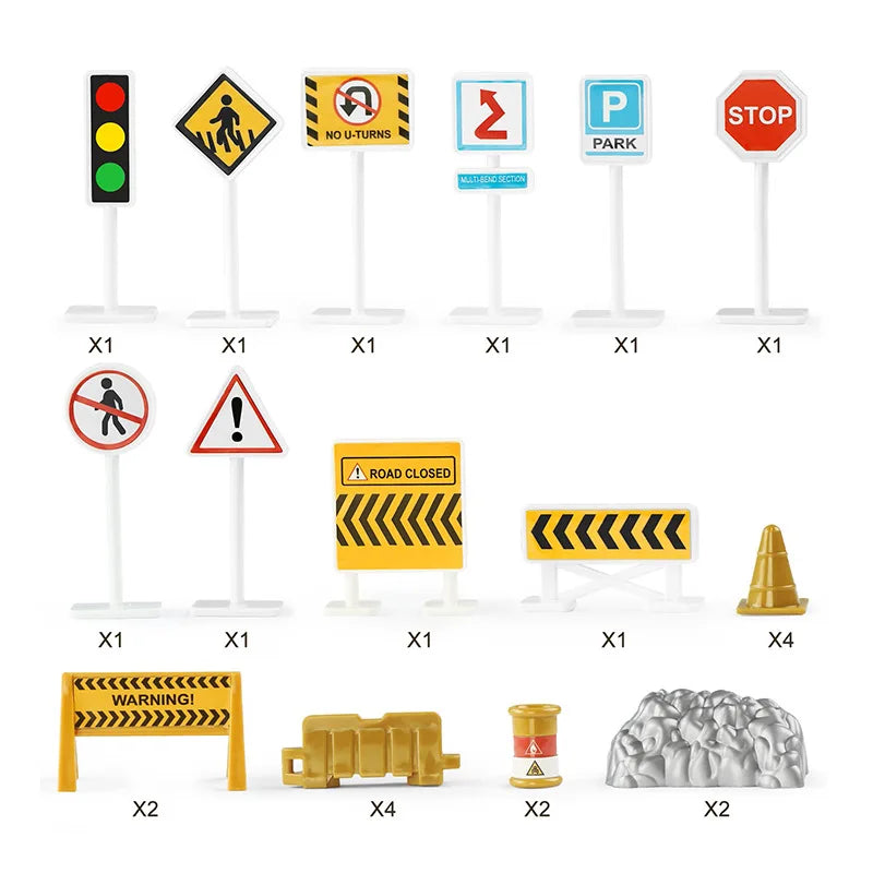 10 In 1 Construction Toys Truck Storage Die-cast Vehicle Transporter Car