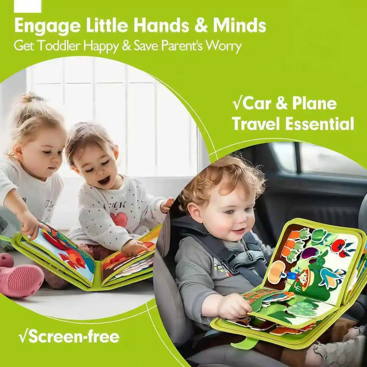 Baby Early Education Schoolbag Safe Felt Interactive Busy Board Alphabet